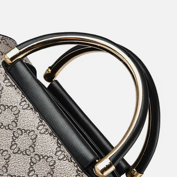 Women Clamshell Buckle Handbag Detachable Strap Retro Crossbody Bag