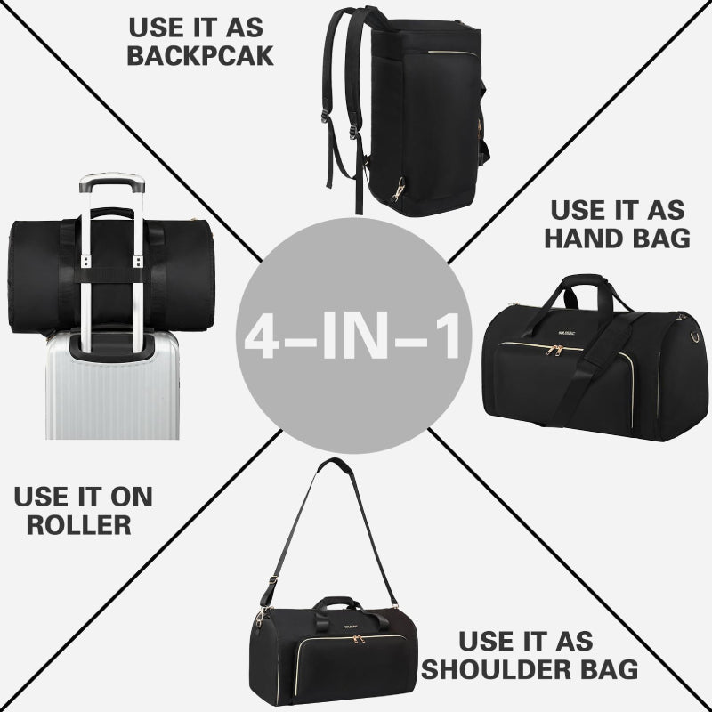 4 In 1 Travel Duffel Bag Folding Convertible Backpack