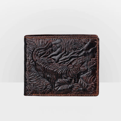 Real Leather Crocodile Engraved Wallet Retro Bifold Wallet