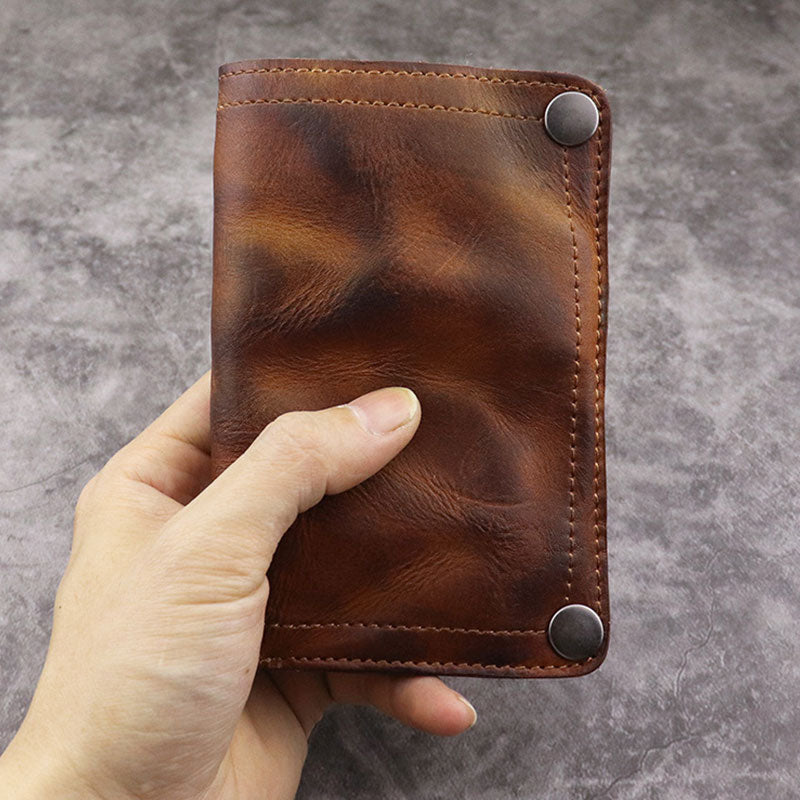 Retro Vertical Multi-slot Handmade Wallet Card Case