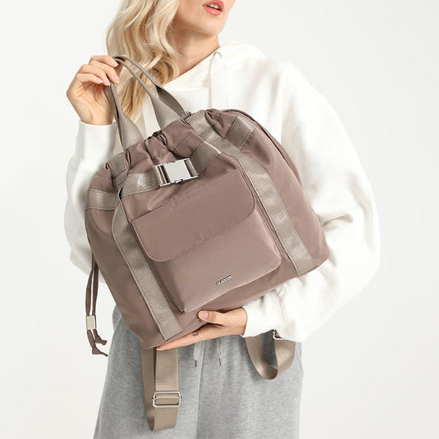 Lightweight Nylon Drawstring Backpack Tote Travel Daypack