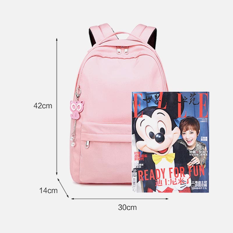 Backpack for Women Campus Solid Color Students Large Capacity Handbag