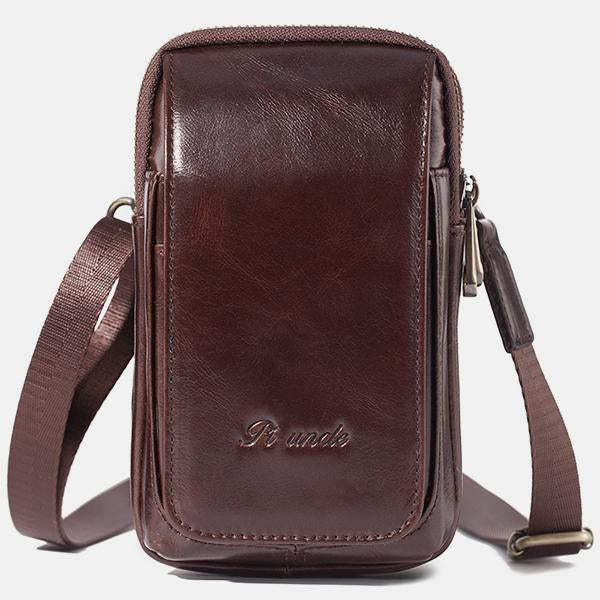 Genuine Leather Multifunctional Belt Loop Pouch Phone Bag Crossbody Bag