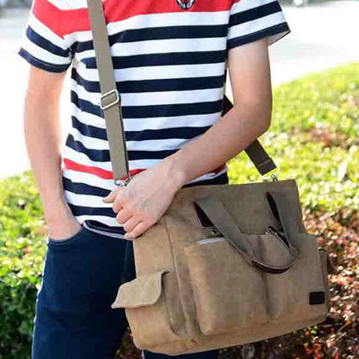 Laptop Tote Bag for Men Women Casual Canvas Work Handbag Purse