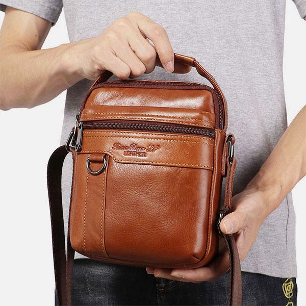 Large Capacity Retro Genuine Leather Crossbody Bag