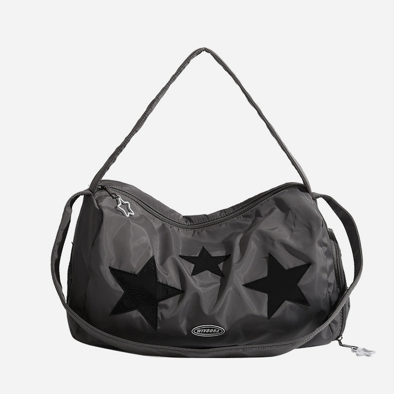 Portable Travel Bag Women Men Star Embroideried Fitness Bag