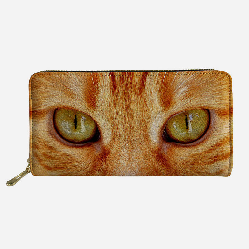 Funny Animal Eyes Wallet Long Leather Clutch Purse For Women