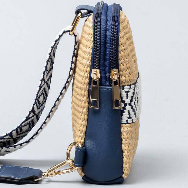 Small Sling Bag For Women Commutor Straw Crossbody Phone Bag