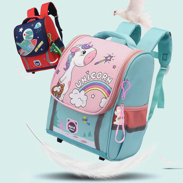 Backpack For Kids Cute Cartoon Unicorn Dinosaur Oxford Schoolbag