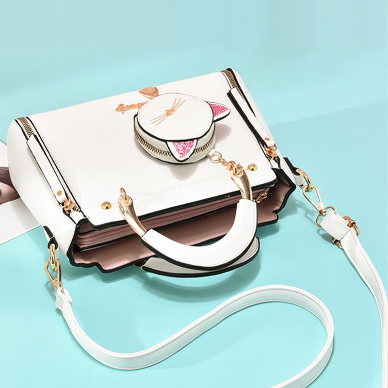 Cute Kitty Handbag Detachable Strap Ladies Crossbody Shoulder Bag