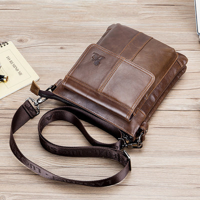 Large Capacity Genuine Leather Retro Shoulder Bag Crossbody Bag