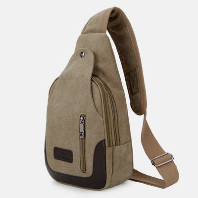 Canvas Sling Bag for Men Outdoor Travel Camping Chest Day Pack