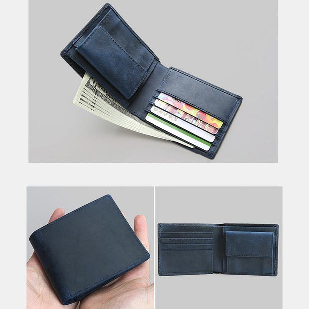 Genuine Leather Casual Bifold Vintage Wallet