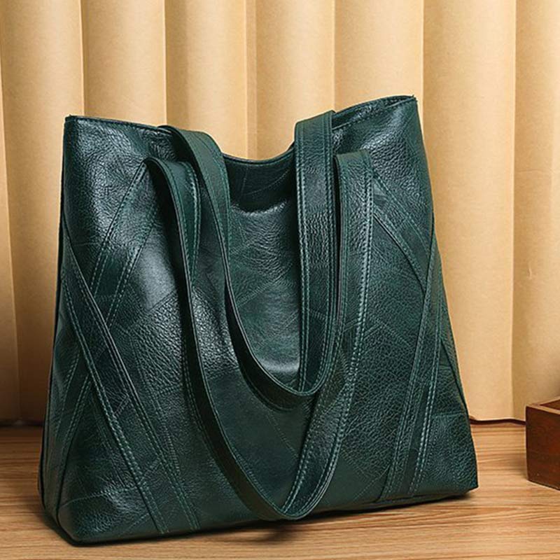 Large Capacity Women's Faux Leather Tote Shoulder Purse Casual Handbag