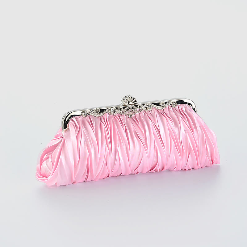 Evening Bag For Women Wedding Party Bride Pleated Chain Bag