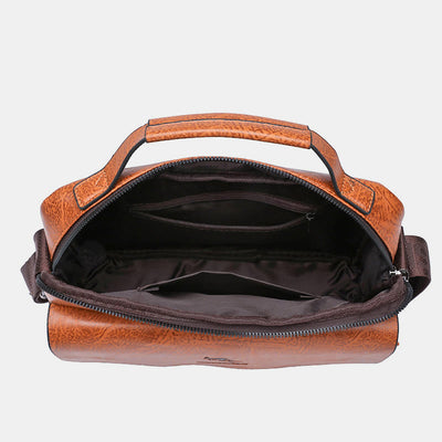 Horizontal Messenger Bag For Men Business Leather Crossbody Bag Handbag