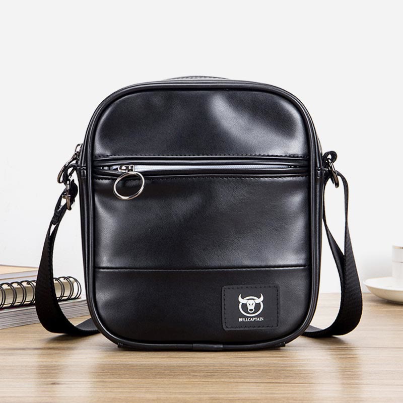 Crossbody Bag for Men Trendy Simple Waterproof PU Shoulder Bag