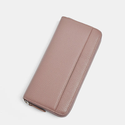 Women RFID Blocking Leather Large Capacity Zip Around Wallet Phone Holder