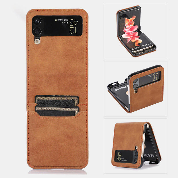 FREE TODAY: Samsung Z Flip 3 Folding Skin Cover Leather Phone Case PC Cover