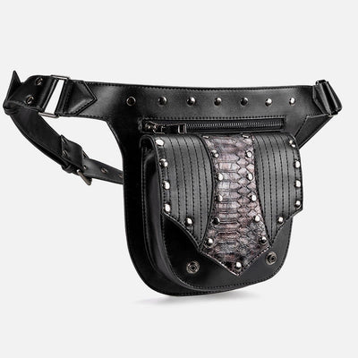 Steampunk Waist Bag For Women Men Rivet Leather Hip Pack