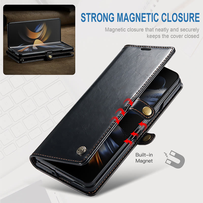 Retro Foldable Screen Phone Case Pu Leather Protection Case