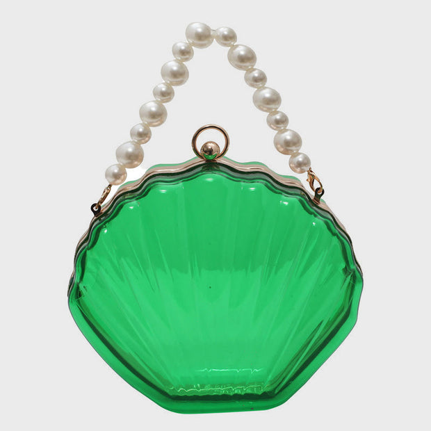 Crossbody Bag For Women Clip Pearl Chain Transparent Bag