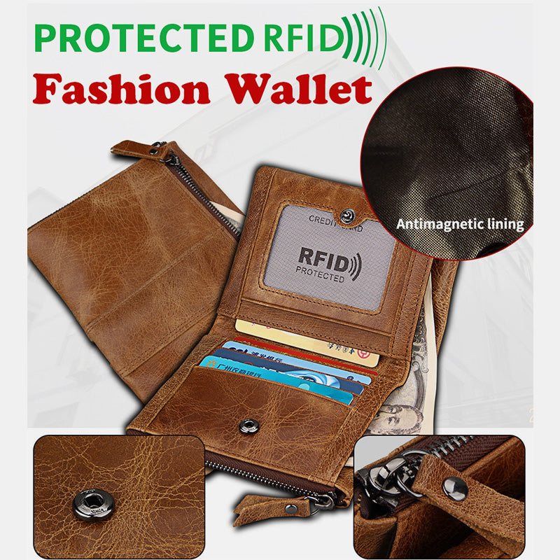 RFID Crazy Horse Leather Wallet