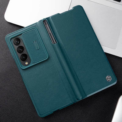 Leather Phone Case for Samsung Galaxy Z Fold 4 5G with S Pen Case