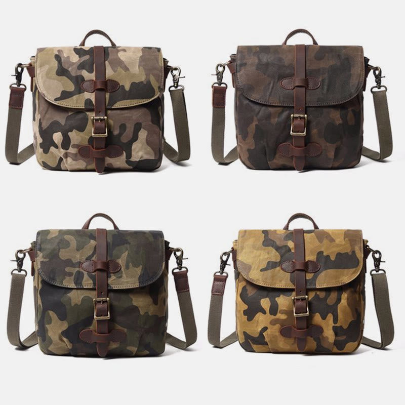 Camouflage Color Crossbody Bag Travel Canvas Messenger Purse For Men