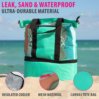 High Capacity Beach Bag Tote Waterproof Sandproof Pool Bag with Cooler Compartment