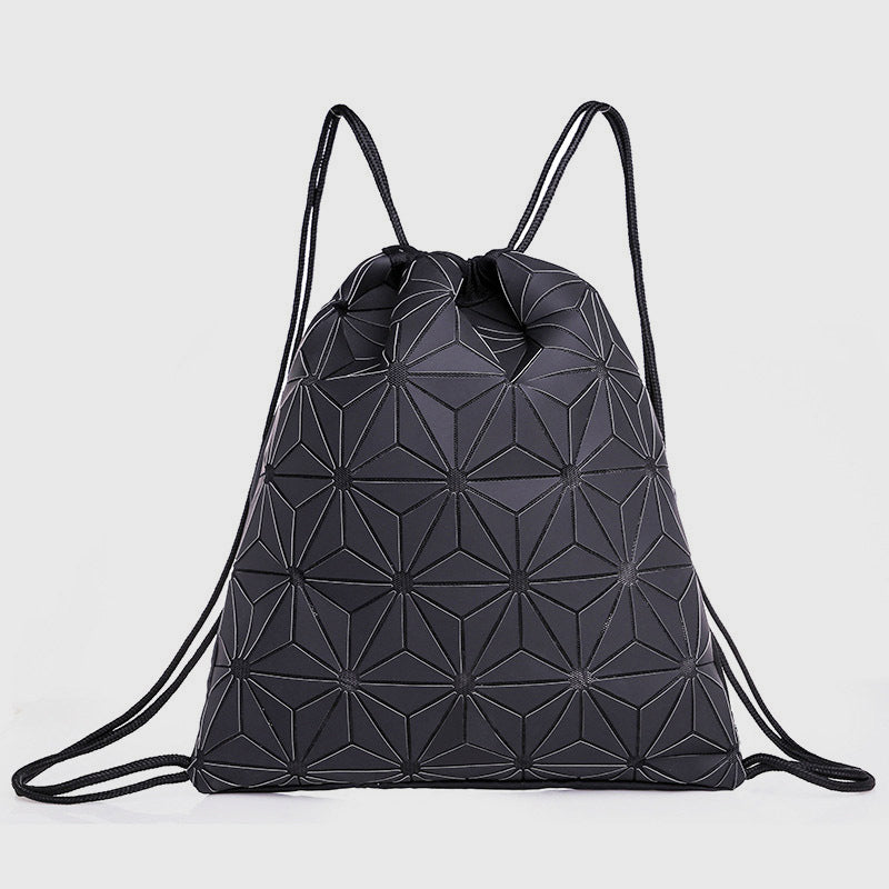 Luminous Geometric Backpack For Women Men Outdoor Drawstring Daypack