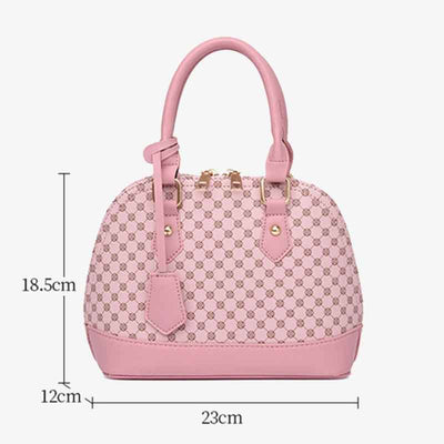 Geometric Printing Top Handbag For Lady Seashell Shape Crossbody Bag