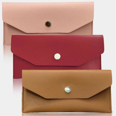 Wallet for Women 3 Pieces Minimalist Cash Cards Leather Envelop Party Purse