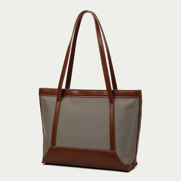 Nylon Tote For Commuter Durable Leather Large Women Shoulder Bag