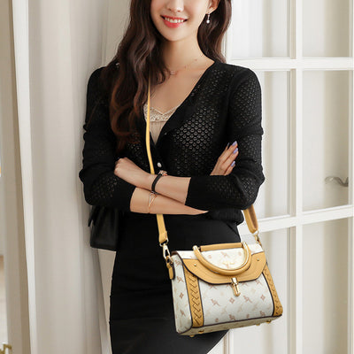 Elegant Dating Handbag For Women Buckle Leather Square Crossbody Bag