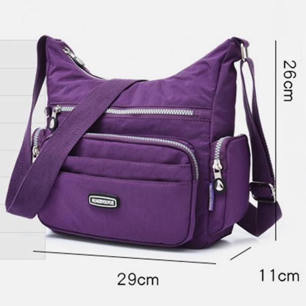 Waterproof Multi-Pocket Nylon Crossbody Bag