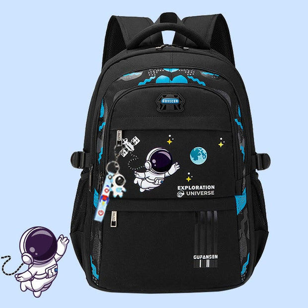 Astronaut Pattern Backpack For School Lightweight Breathable Fabric Schoolbag