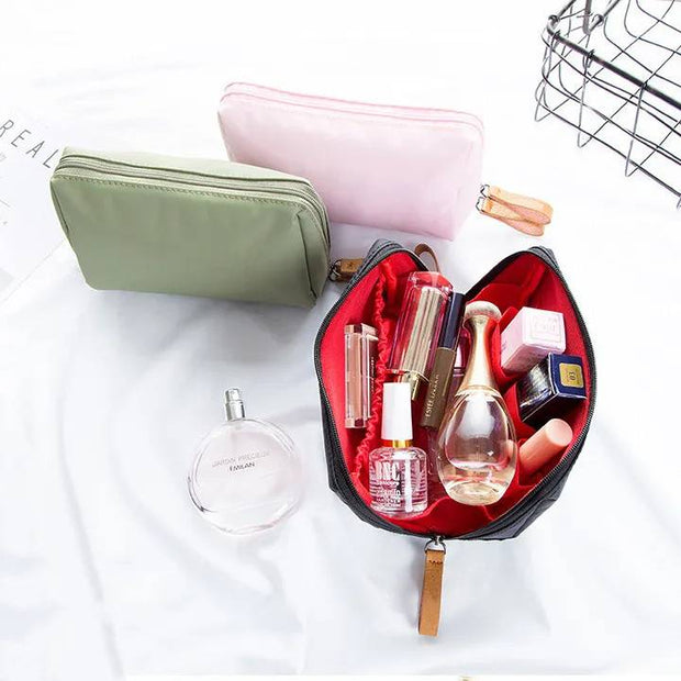 Small Makeup Bag For Women Double Zipper Lipstick Cosmetic Bag