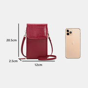 Womens Slim Lightweight Leather Crossbody Phone Bag Credit Card Holder