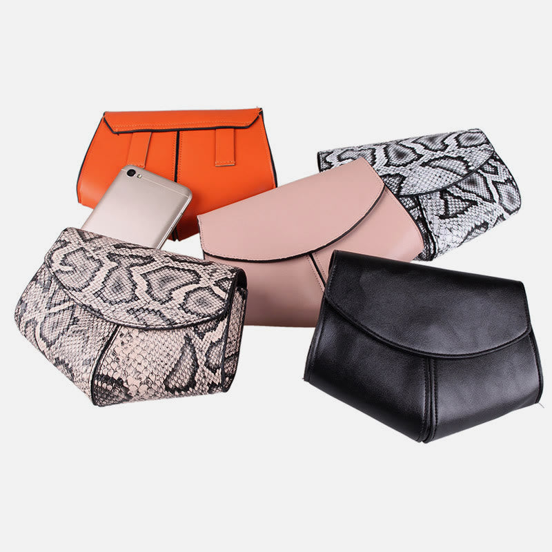 Snakeskin Grain Waist Bag For Women Vegan Leather Belt Bag