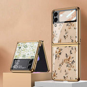 Samsung Galaxy Z Flip 3 Case Floral Premium Thin Transparent Hard PC Phone Cover