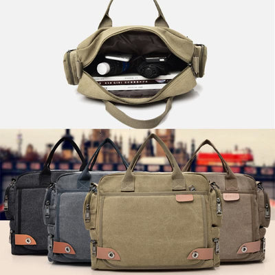 Messenger Bag for Men Casual Canvas Multi-Pocket crossbody bag