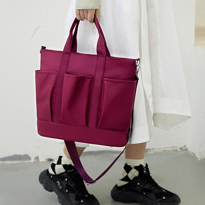 Tote Bag for Women Minimalist Waterproof Oxford Purple Crossbody Bag