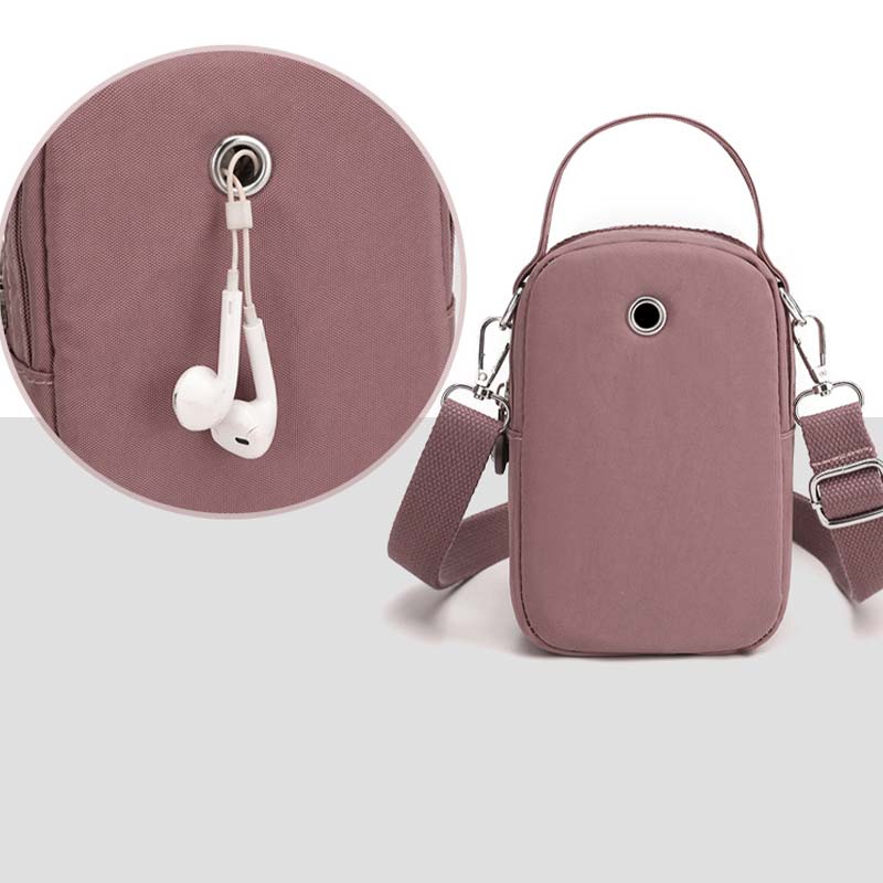 Lightweight Crossbody Bag Pouch Casual Phone Holsters with Headphone Hole