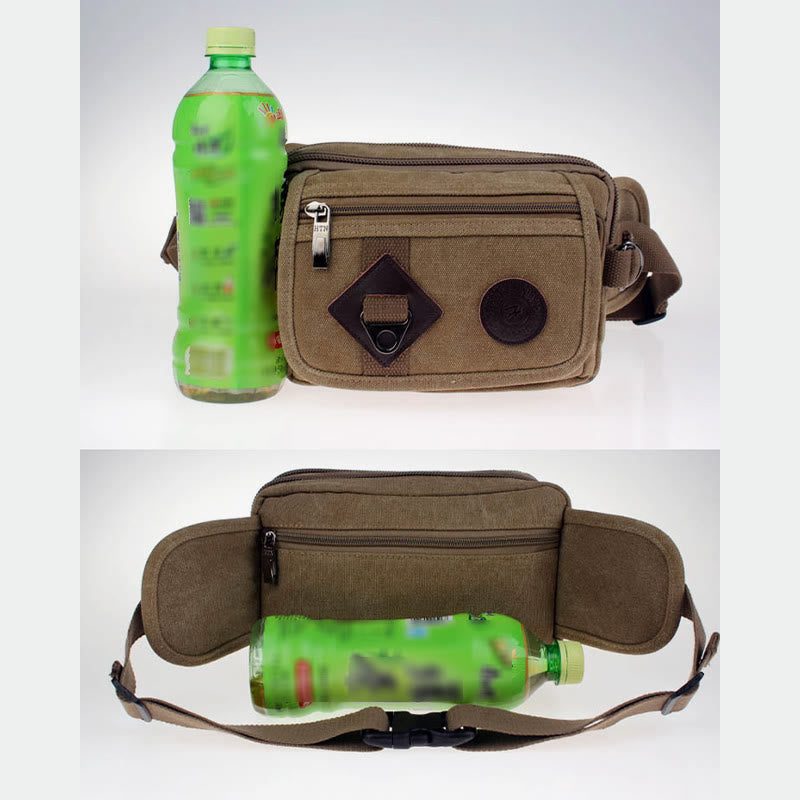 Canvas Belt Bag Outdoor Riding Mens Sports Waist Bag