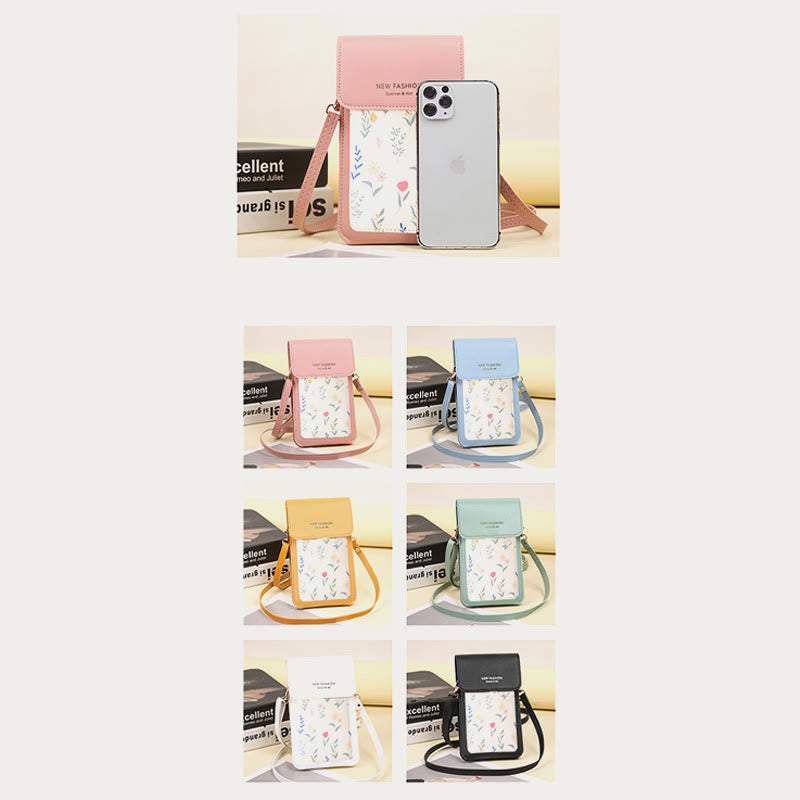 Phone Bag For Women Clear Touchable Mini Printing Crossbody Bag