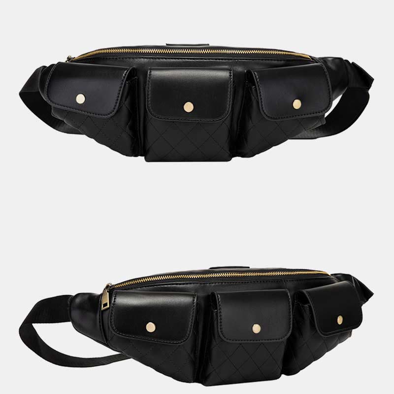 Waist Bag For Men Leather Casual Outdoor Crossbody Shoulder Bag