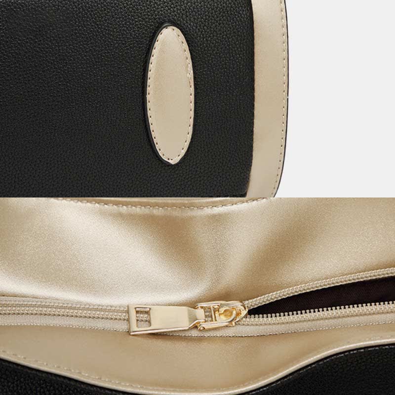 Women's Large Leather Zipper Shoulder Tote Top Handle Handbag