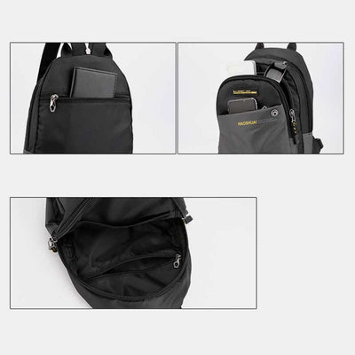 Sling Bag for Men Casual Waterproof Adjustable Zipper Straps Backpack