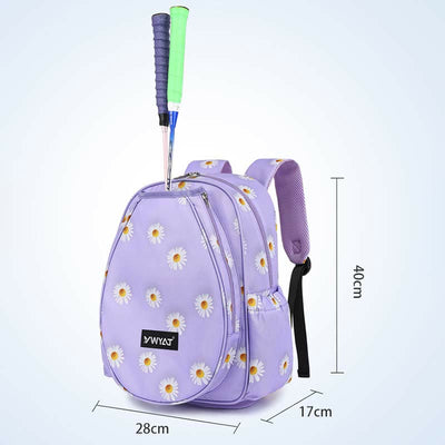 Badminton Backpack For Teens Floral Printing Sports Racket Bag